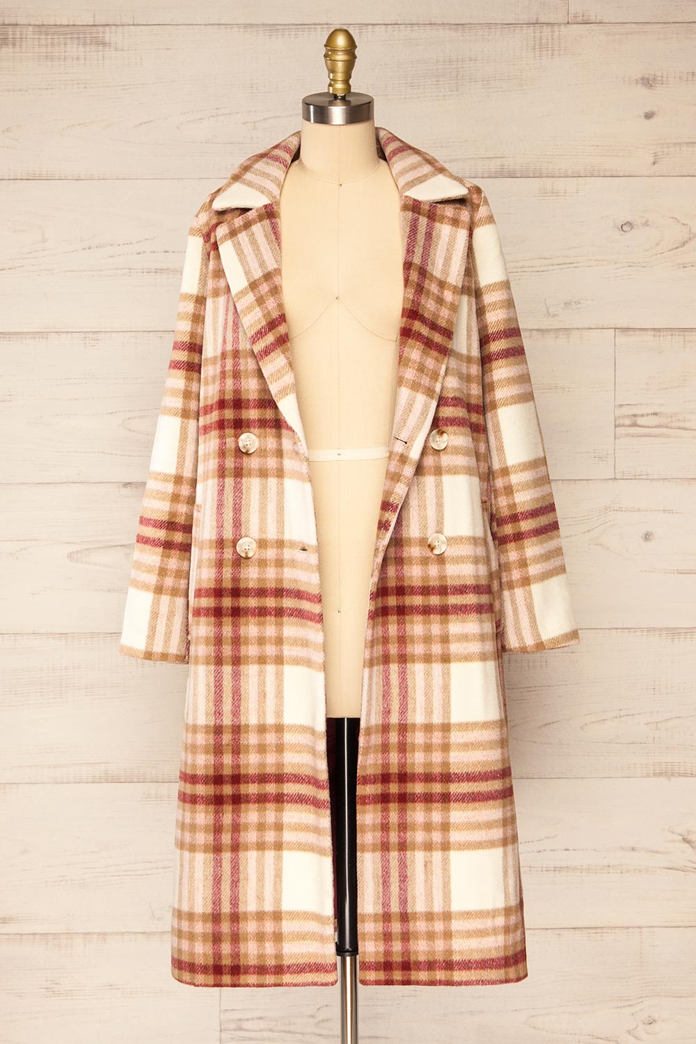 Fuenlabrada Plaid Trench Coat | La petite garçonne open view