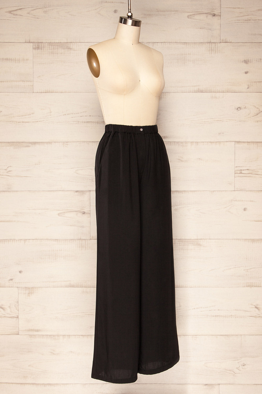 Fulgatore Black High-waisted Wide Leg Pants | La petite garçonne side view