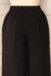 Fulgatore Black High-waisted Wide Leg Pants | La petite garçonne back close-up