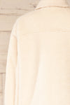 Funchal Ivory Oversized Fuzzy Shirt Jacket | La petite garçonne back close-up