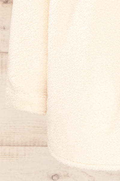 Funchal Ivory Oversized Fuzzy Shirt Jacket | La petite garçonne sleeve