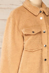 Funchal Sand Oversized Fuzzy Shirt Jacket | La petite garçonne side close-up