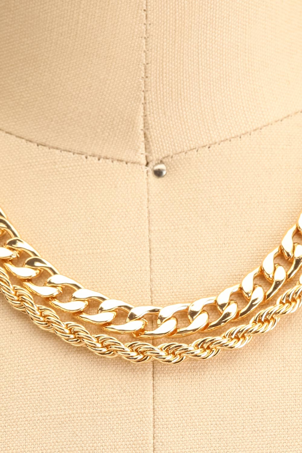 Furmir Gold Large Layered Choker Necklace | La petite garçonne flat close-up