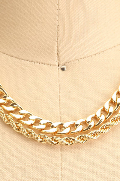 Furmir Gold Large Layered Choker Necklace | La petite garçonne