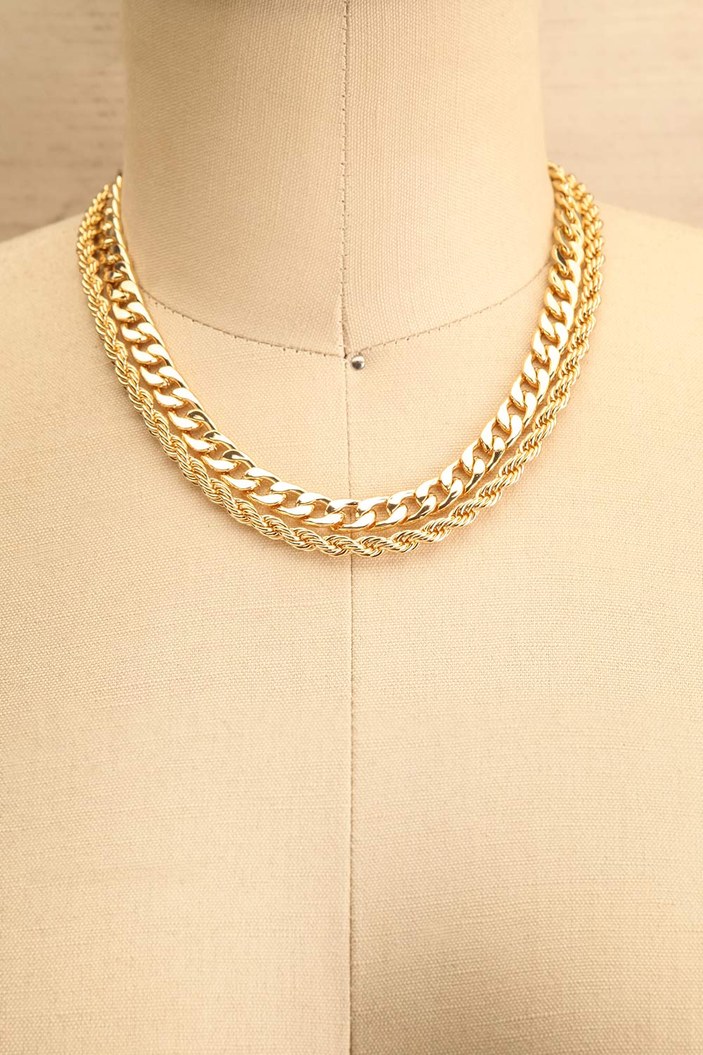Furmir Gold Large Layered Choker Necklace | La petite garçonne 