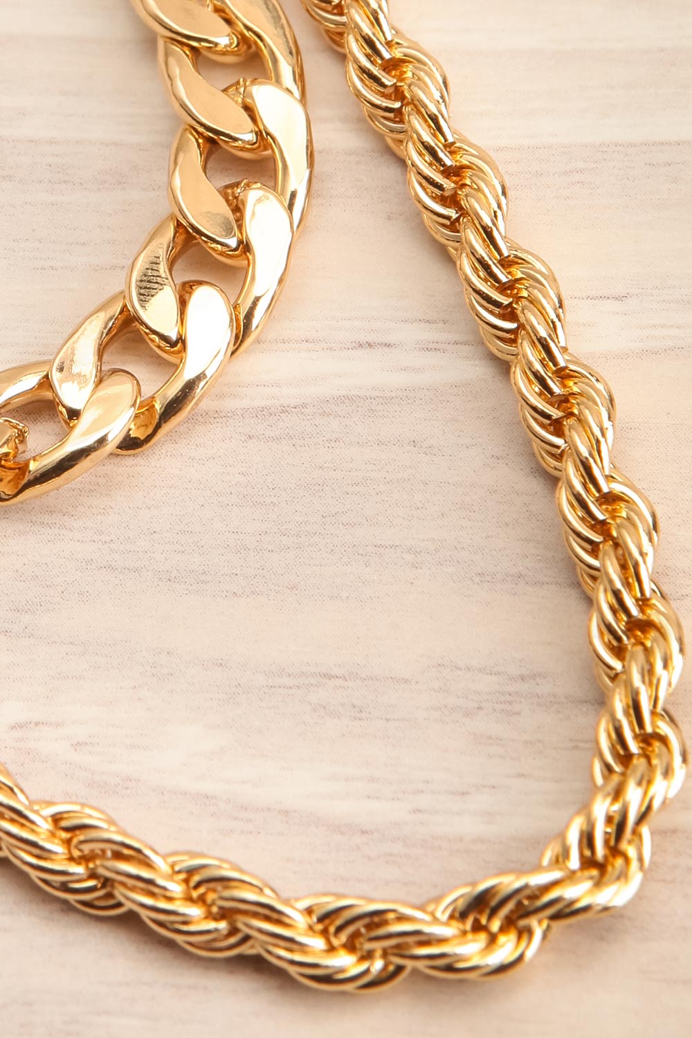 Furmir Gold Large Layered Choker Necklace | La petite garçonne close-up