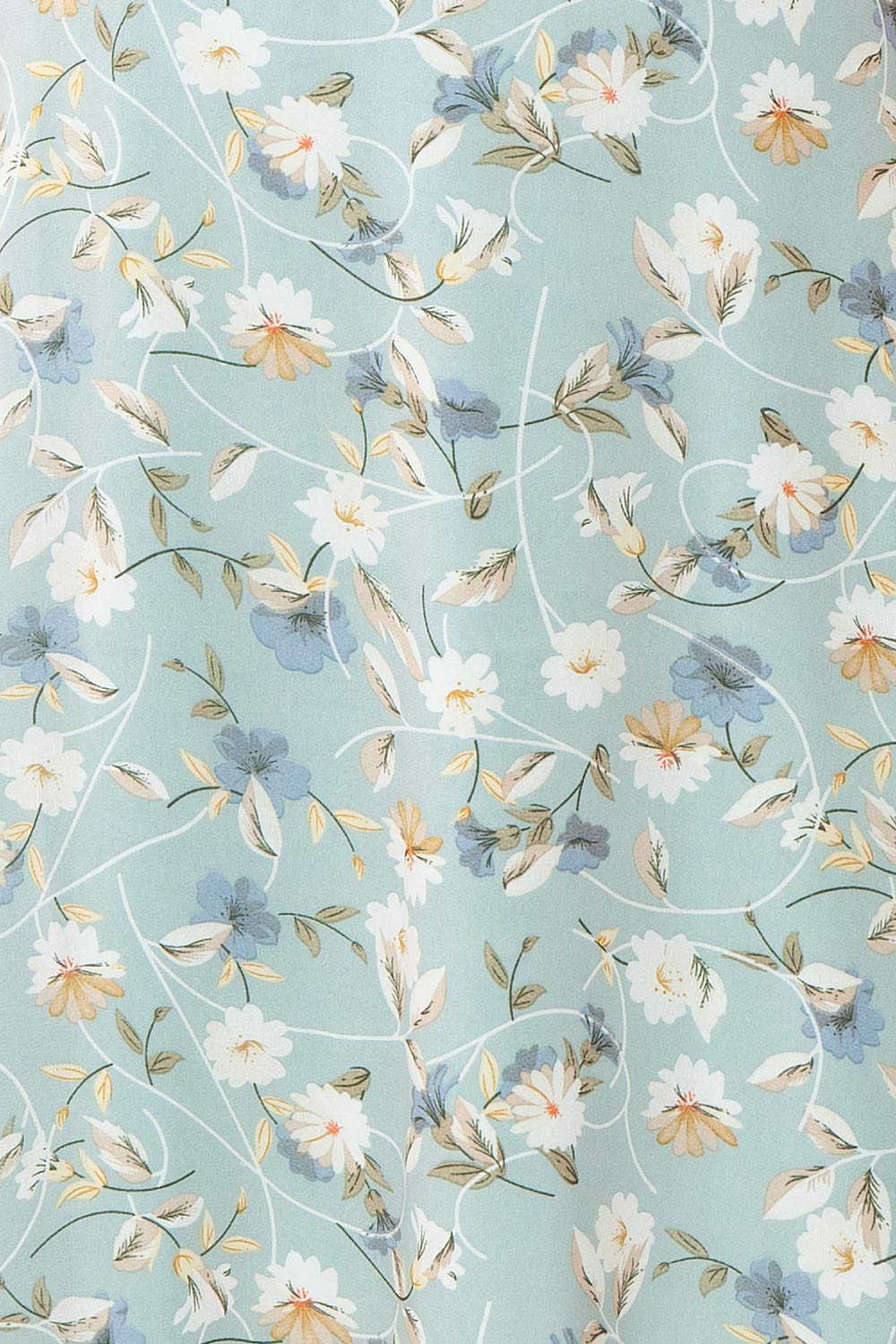 Fuyumi Pastel Blue Floral Short Sleeve Dress | Boutique 1861  fabric