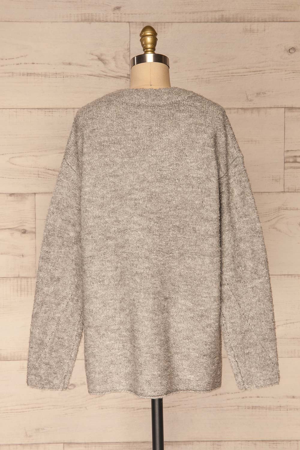Gaand Grey V-Neck Knit Sweater | La petite garçonne back view 
