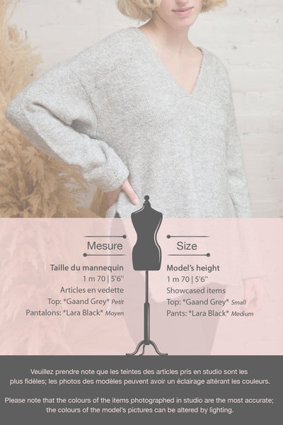 Gaand Beige Oversized V-Neck Knit Sweater | La petite garçonne fiche