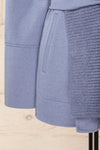 Gabby Blue Mid-Length Wool Coat w/ Belt | La petite garçonne sleeve