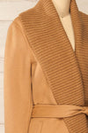 Gabby Caramel Trench Coat w/ Belt | La petite garçonne side close-up