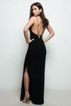 Gabella Black Fitted Polymorphous Gown | La petite garçonne back on model
