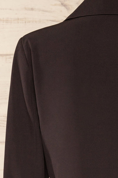 Gaborone Black Cropped Blazer | La petite garçonne back close-up