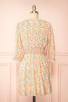 Gabriella Short Floral Dress w/ 3/4 Sleeves | Boutique 1861 back view