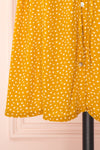 Gaby Mustard Patterned Buttoned Midi Dress | Boutique 1861 skirt