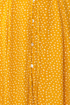 Gaby Mustard Patterned Buttoned Midi Dress | Boutique 1861 fabric