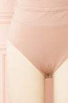 Gaelle Blush One-Shoulder Tulle Bodysuit | Boutique 1861  bottom