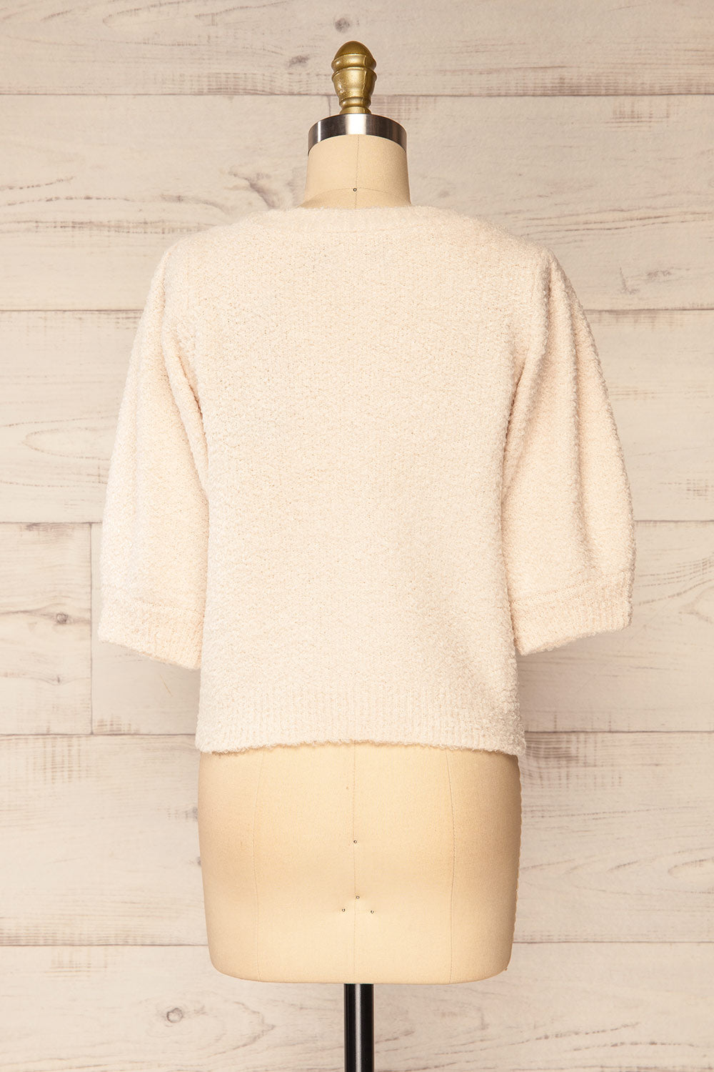 Galice Fluffy Knit Button-up Top | La petite garçonne back view 