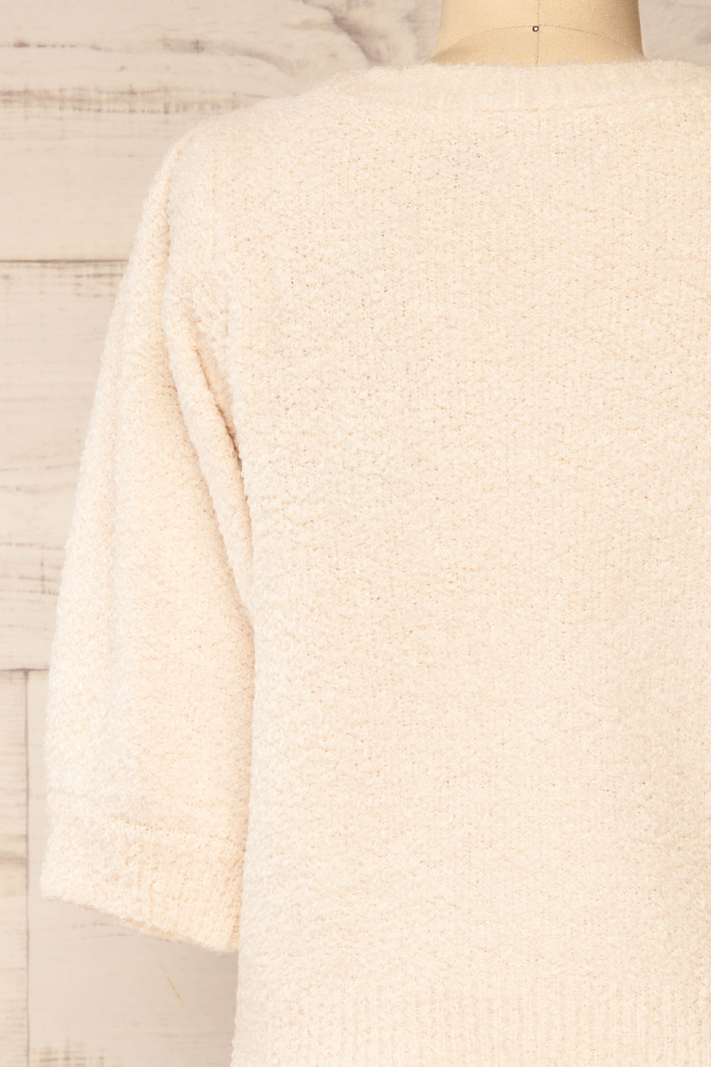 Galice Fluffy Knit Button-up Top | La petite garçonne back close-up