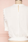 Gamagori White Short Sleeved Top w/ Lace Details | Boutique 1861 6