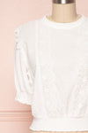 Gamagori White Short Sleeved Top w/ Lace Details | Boutique 1861 2