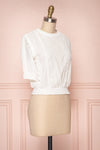 Gamagori White Short Sleeved Top w/ Lace Details | Boutique 1861 3