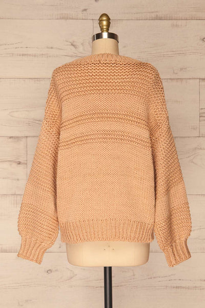 Gamine Pink Fringe Knitted Sweater | La petite garçonne back view