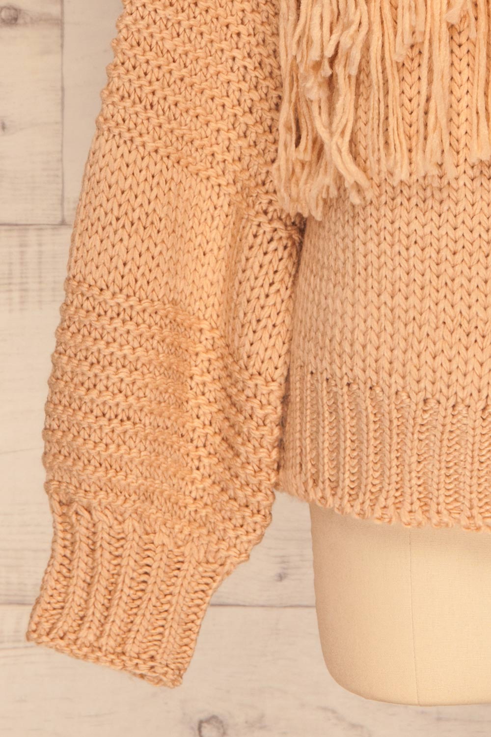 Gamine Pink Fringe Knitted Sweater | La petite garçonne bottom 