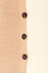 Gandie Two-Tone Wing Collar Cardigan | La petite garçonne fabric