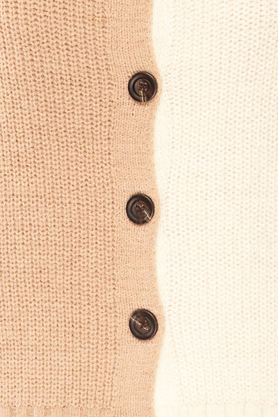 Gandie Two-Tone Wing Collar Cardigan | La petite garçonne fabric