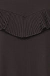 Ganymedes Black Pleated Frills Short Dress | Boutique 1861 fabric