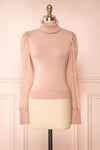 Garbi Pink Long Sleeve Turtleneck Top | Boutique 1861 front view
