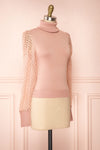 Garbi Pink Long Sleeve Turtleneck Top | Boutique 1861 side view