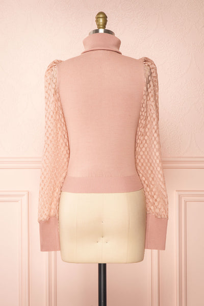 Garbi Pink Long Sleeve Turtleneck Top | Boutique 1861 back view