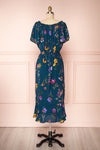 Gayatrie Emerald Floral Short Sleeve Dress | Boutique 1861 back view
