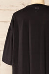 Geel Black Printed T-Shirt Dress | La petite garçonne back close-up