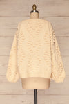 Geleen Cream Textured Knit Cardigan | La petite garçonne back view