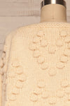 Geleen Cream Textured Knit Cardigan | La petite garçonne back close up