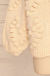 Geleen Cream Textured Knit Cardigan | La petite garçonne sleeve