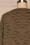 Geleen Green Textured Knit Cardigan | La petite garçonne back close up