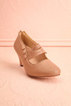 Genet Taupe Closed Toe Heels | Boutique 1861 front view