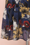 Genoise Navy Floral A-Line Midi Dress | Boutique 1861 bottom close-up