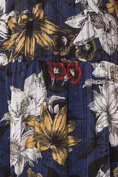 Genoise Navy Floral A-Line Midi Dress | Boutique 1861 fabric