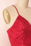 Georgina Red A-Line Cocktail Dress side close-up | Boutique 1861