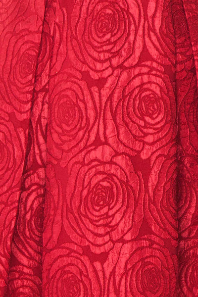Georgina Red A-Line Cocktail Dress fabric detail | Boutique 1861