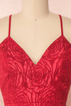 Georgina Red A-Line Cocktail Dress front close-up | Boutique 1861