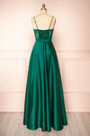 Geraldine Emerald Lace Bustier Maxi Dress | Boutique 1861 back view