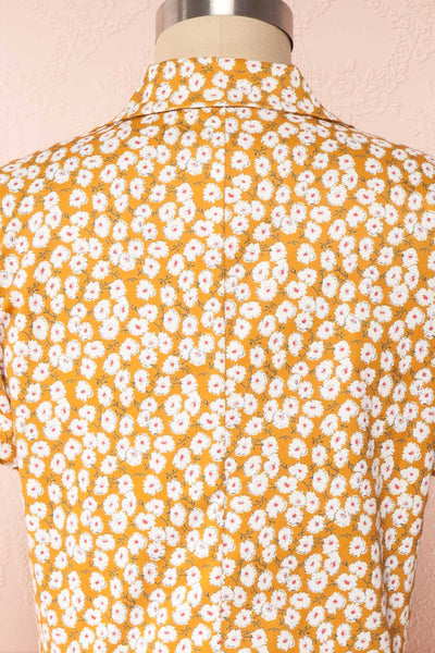Gersimi Floral Button-up Crop Top back close up | Boutique 1861