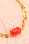 Gertrude Bell Gold & Red Bracelet | Boutique 1861 close-up