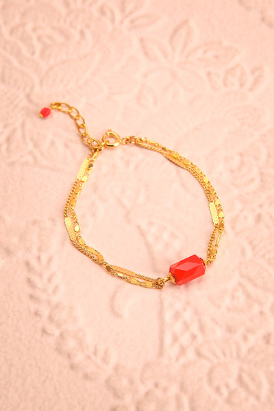 Gertrude Bell Gold & Red Bracelet | Boutique 1861